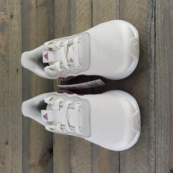 adidas QT Racer Sport Women's Running Shoe Chalk White/Cherry/Silver Metallic - Picture 5 of 9